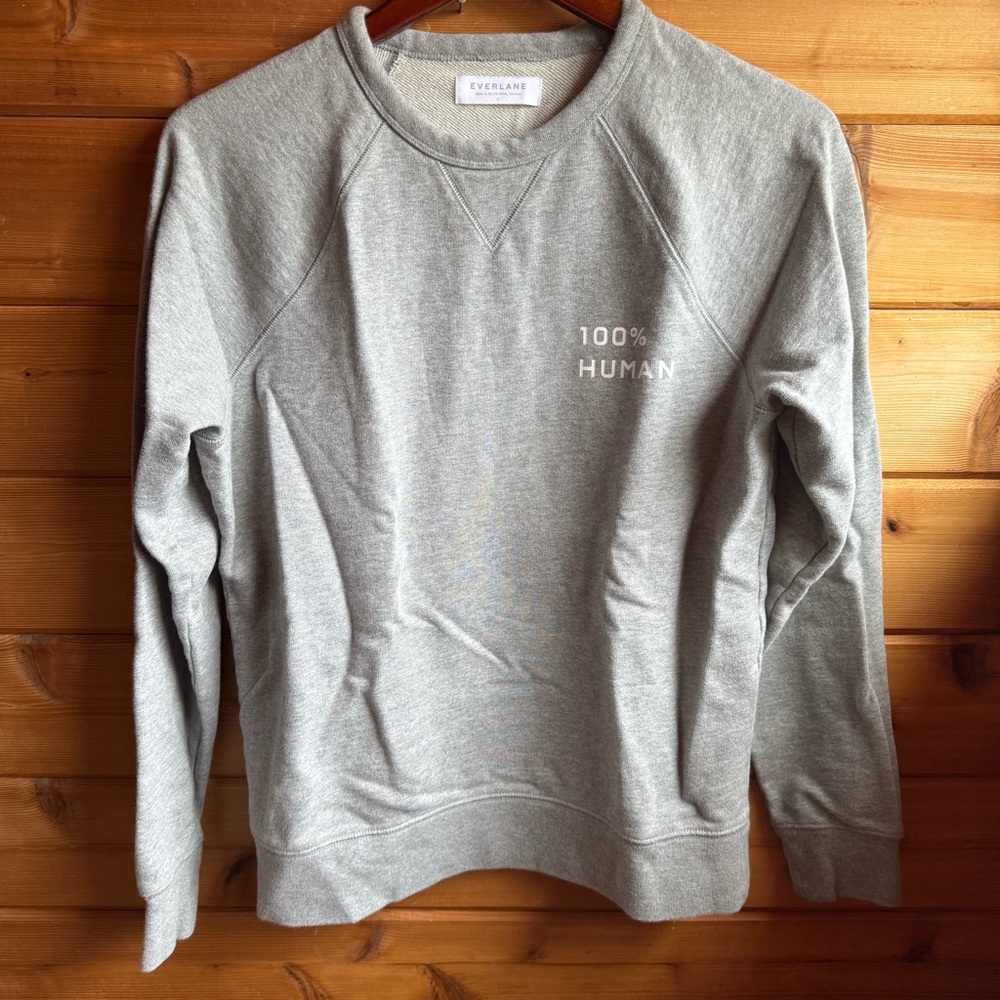 Everlane 100% Human 100% Cotton Grey Sweatshirt | size small